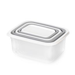 АЛЬТЕРНАТИВА Набор емкостей для СВЧ МАТРЕШКА 0,2л+0,4л+0,7л+1,2л+1,9л М9173 БЕЛО/СЕРЫЙ