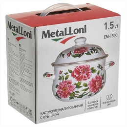 METALLONI Кастрюля 1,5 л, EM-1500 "Пионы"