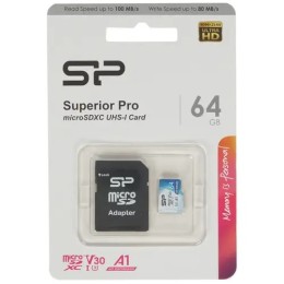 Silicon Power Флеш карта microSD 64GB Pro A1 microSDXC Class 10