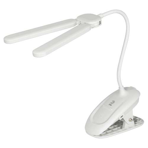 Настольный светильник ЭРА Б0057207 NLED-512-6W-W светодиодный аккумуляторный на прищепке белый