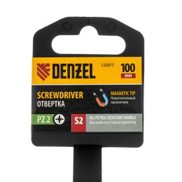 Denzel Отвертка, PZ2x100 мм, S2, 3к рукоятка 122077