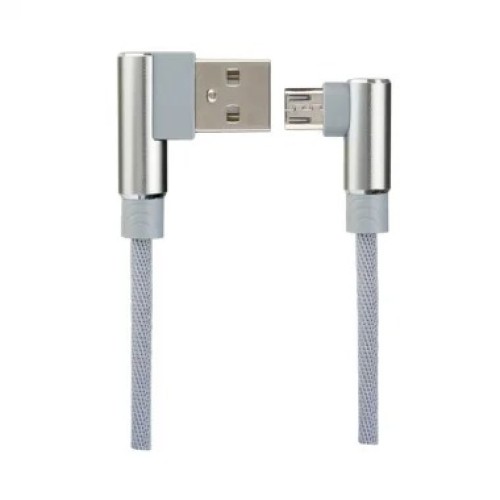 Кабель PERFEO USB2.0 A вилка - Micro USB вилка, угловой, серый, длина 1 м. U4805