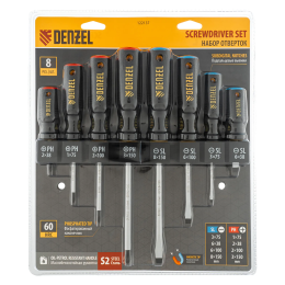 Denzel Набор отверток 8 шт., PH+SL, S2, 3к рукоятка 122137