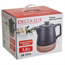 DELTA Чайник электрический 1 л из фарфора DE-1014 черный