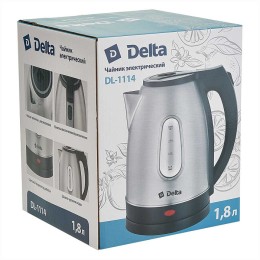 DELTA Чайник электрический 1,8 л DL-1114 черный с серым