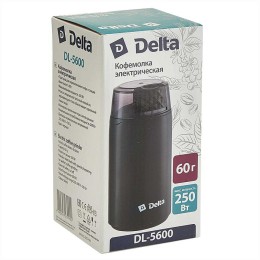 DELTA Кофемолка электрическая 250 Вт, 60 г DL-5600 черная