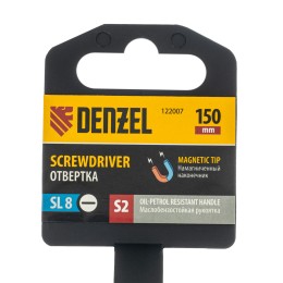 Denzel Отвертка, SL8x150 мм, S2, 3к рукоятка 122007