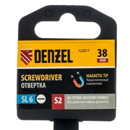 Denzel Отвертка, SL6x38 мм, S2, 3к рукоятка 122017