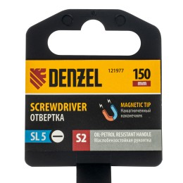Denzel Отвертка, SL5x150 мм, S2, 3к рукоятка 121977