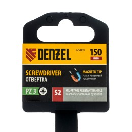 Denzel Отвертка, PZ3x150 мм, S2, 3к рукоятка 122097