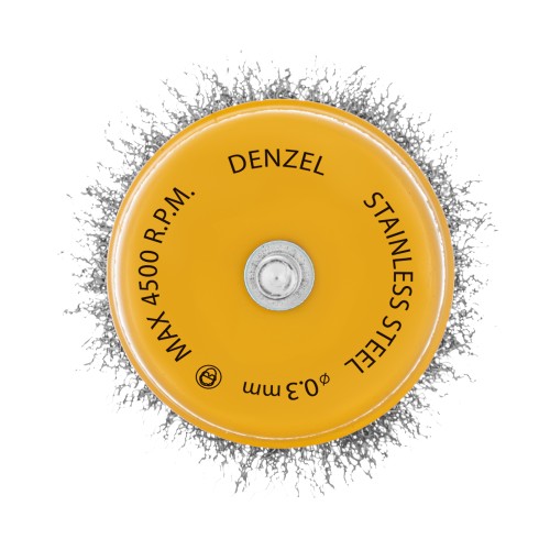 Щетка для дрели, 75 мм, Чашка, со шпилькой, нержавеющая витая проволока Denzel 744773