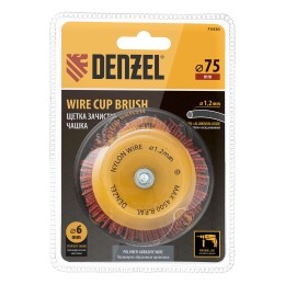 Denzel Щетка для дрели, 75 мм 74436