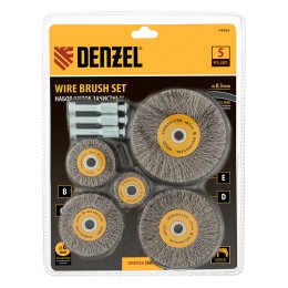 Denzel Набор щеток для дрели 74495