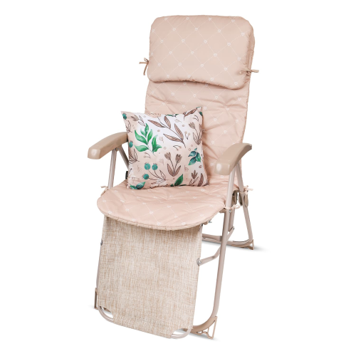 Кресло-шезлонг Haushalt с матрасом и декоративной подушкой ННК7/СН песочный