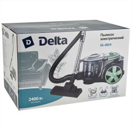 DELTA Пылесос без мешка DL-0854 черный с зеленым