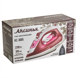 АКСИНЬЯ Утюг КС-3005 белый с малиновым