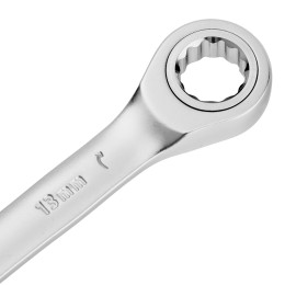 Denzel Ключ комбинированный трещоточный, 13 мм, CrV, матовый хром 14707