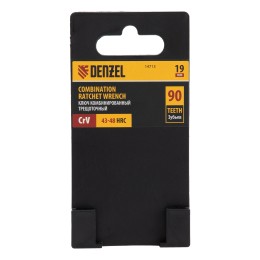 Denzel Ключ комбинированный трещоточный, 19 мм, CrV, матовый хром 14713