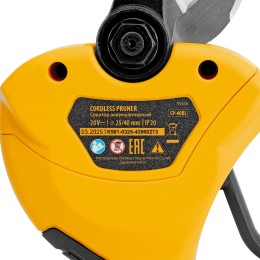 Denzel Секатор аккумуляторный, бесщет., CP-40BL, Li-Ion, 20 В, лезвия SK5 59438