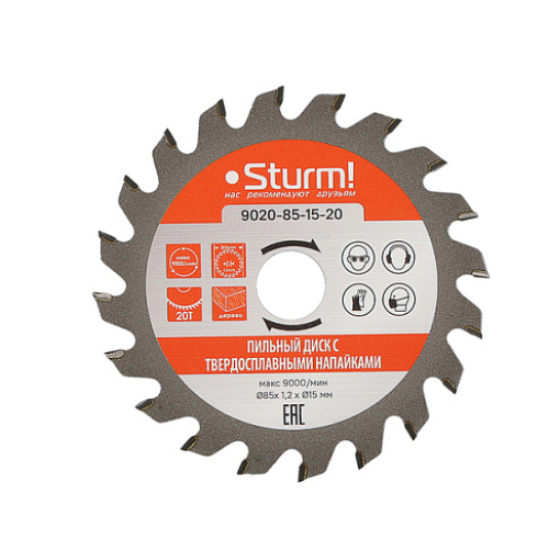 Пильный диск, размер 85x15x20 зубьев, для CCS1285 Sturm! 9020-85-15-20