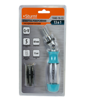 Sturm Отвертка реверсивная, 13 в 1, 5 положений, CrV 1040-19-13