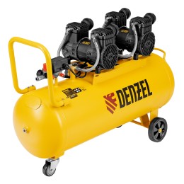 Denzel Компрессор безмасл. малошумный DLP-3000/100, 3 кВт, 2х1,5 кВт,100 л, 2850 об/мин,500 л/мин 58145