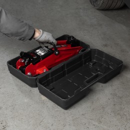 Matrix Домкрат гидравлический подкатной, 2 т, 140-340 мм, в пласт. кейсе 51081