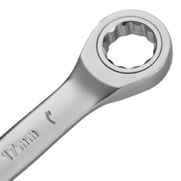 Denzel Набор ключей комбинированных трещоточных 6-17 мм, 6 шт., CrV, матовый хром 14720