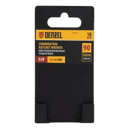Denzel Ключ комбинированный трещоточный, 18 мм, CrV, матовый хром  14712