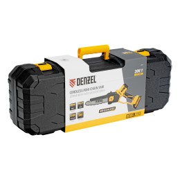 Denzel Цепная мини-пила аккумуляторная бесщет., СCS-200BL, шина 200 мм, Li-Ion, 20 В 58653