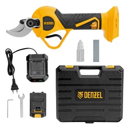 Denzel Секатор аккумуляторный, бесщет., CP-30BL, Li-Ion, 20 В, лезвия SK5 59434