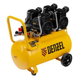 Denzel Компрессор безмасл. малошумный DLP -3000/50, 3 кВт, 2х1,5 кВт,50 л, 2850 об/мин,500 л/мин 58144