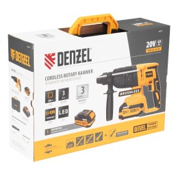 Denzel Перфоратор аккумуляторный бесщет. RHH-BL-20-28, 3 Дж, Li-Ion, 20 В 26707