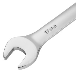 Denzel Ключ комбинированный трещоточный, 17 мм, CrV, матовый хром 14711