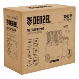 Denzel Компрессор безмасл. малошумный DLP -3000/50, 3 кВт, 2х1,5 кВт,50 л, 2850 об/мин,500 л/мин 58144