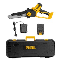 Denzel Цепная мини-пила аккумуляторная бесщет., СCS-200BL, шина 200 мм, Li-Ion, 20 В 58653