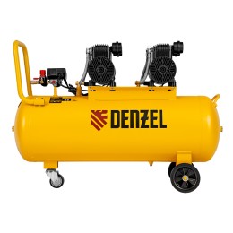 Denzel Компрессор безмасл. малошумный DLP-3000/100, 3 кВт, 2х1,5 кВт,100 л, 2850 об/мин,500 л/мин 58145