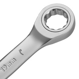 Denzel Набор ключей комбинированных трещоточных 6-19 мм, 12 шт., CrV, матовый хром 14722