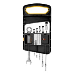 Denzel Набор ключей комбинированных трещоточных 6-17 мм, 6 шт., CrV, матовый хром 14720