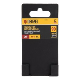 Denzel Ключ комбинированный трещоточный, 17 мм, CrV, матовый хром 14711