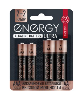 Energy Батарейка алкалиновая Ultra LR6+LR03/4B (АА+ААА) 104981-SK