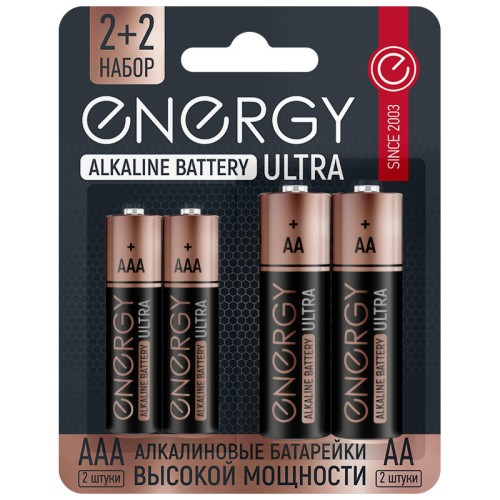Батарейка алкалиновая Energy Ultra LR6+LR03/4B (АА+ААА) 104981-SK