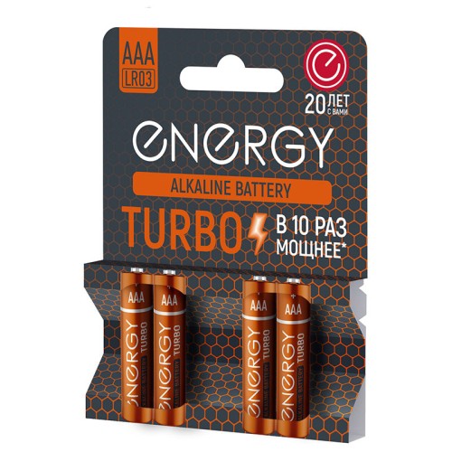 Батарейка алкалиновая Energy Turbo LR03/4B (АAА) 107049-SK