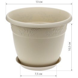 М-ПЛАСТИКА Кашпо 0,8л ЛАТТЕ  д=130мм М 3052