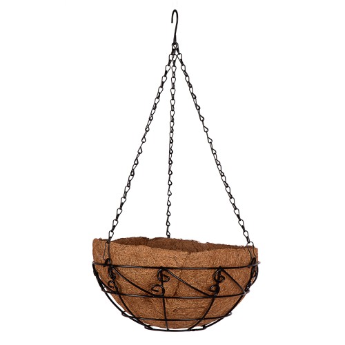 Кашпо подвесное с орнаментом, с кокосовой корзиной, диаметр 30 см Palisad 690048