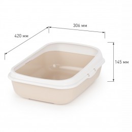 АЛЬТЕРНАТИВА Лоток ALTA для кошек малый (с бортами) М8545 бежевый