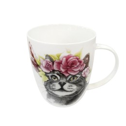 КОРАЛЛ Кружка 420мл. Cat in flowers JS23015