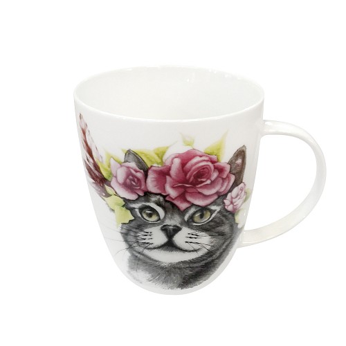 Кружка 420мл КОРАЛЛ Cat in flowers JS23015