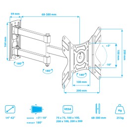 Arm media Кронштейн для телевизора LCD-205 black