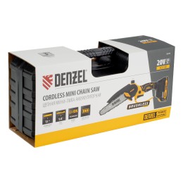 Denzel Цепная мини-пила аккумуляторная бесщет., CCS-150, шина 150 мм, Li-Ion, 20 В 58650
